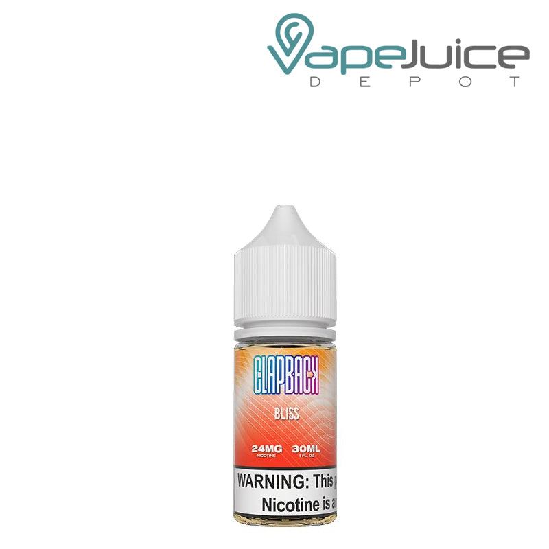 A 30ml bottle of Bliss SVRF ClapBack TFN Salt with a warning sign - Vape Juice Depot