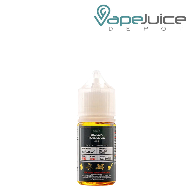 A 30ml bottle of Bold Rich Black Tobacco Glas Basix Salt - Vape Juice Depot