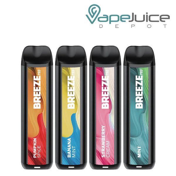 Four flavors of Breeze Pro TFN Disposable - Vape Juice Depot