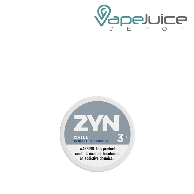 ZYN Chill Nicotine Pouches 3MG with a warning sign  - Vape Juice Depot