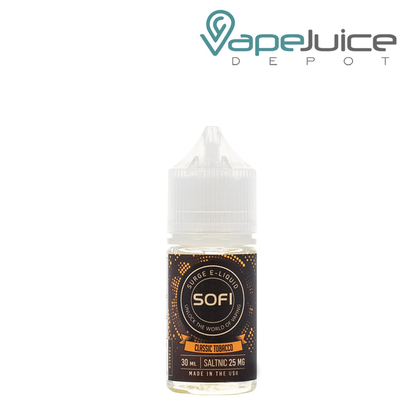 A 30ml bottle of Classic Tobacco Sofi Surge Salts - Vape Juice Depot