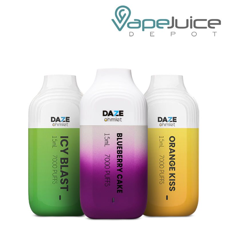 Three Flavors of 7 Daze OHMLET 7000 Disposable - Vape Juice Depot