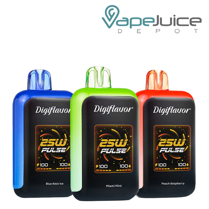 Three Flavors of Digiflavor Sky 25K Disposable with TFT Screen - Vape Juice Depot