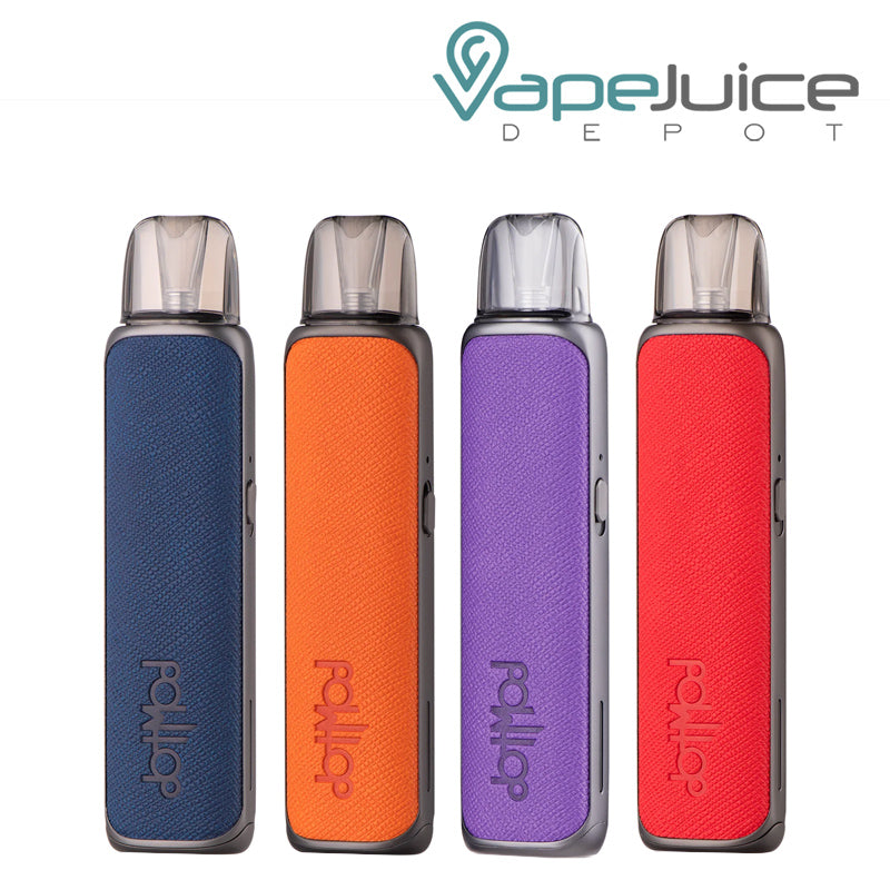 Four Colors of Dotmod DotPod S Pod System Kit with firing button on the side - Vape Juice Depot