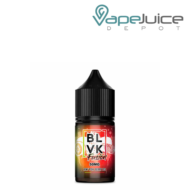 A 30ml bottle of Kiwi Pom Berry Ice BLVK Fusion Salt - Vape Juice Depot