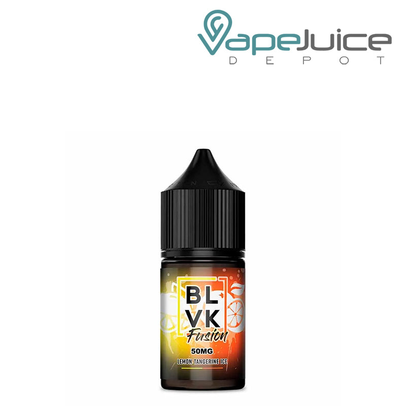 A 30ml bottle of Lemon Tangerine Ice BLVK Fusion Salt - Vape Juice Depot