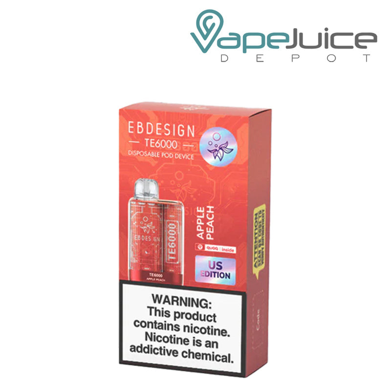 A box of EB TE6000 Disposable with a warning sign - Vape Juice Depot
