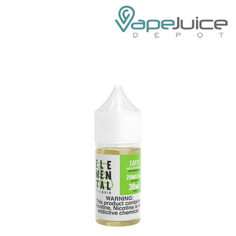 A 30ml bottle of Earth Salt Elemental E-Liquid with a warning sign - Vape Juice Depot