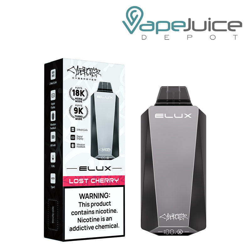 Lost Cherry Elux Cyberover 18K Disposable with a digital screen - Vape Juice Depot 