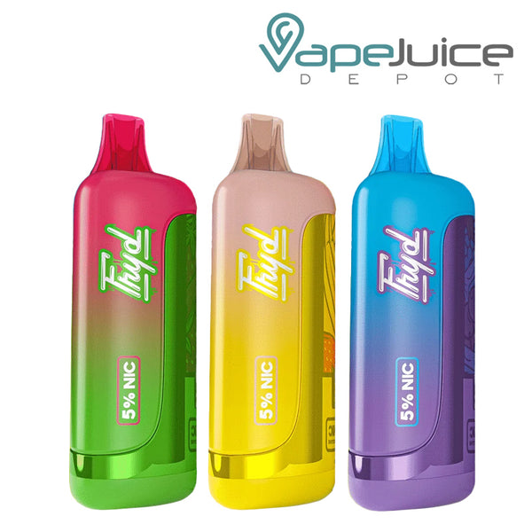 Three Flavors of FRYD 12K Disposable Vape with display screen - Vape Juice Depot