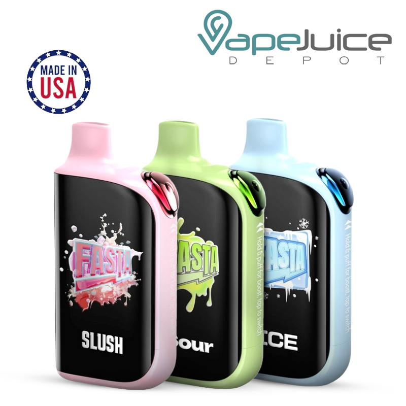 Three Flavors of Fasta Burrst V2 37K Disposable with a digital screen - Vape Juice Depot
