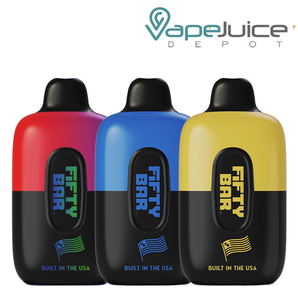 Three Flavors of Fifty Bar 6500 Disposable Vape - Vape Juice Depot