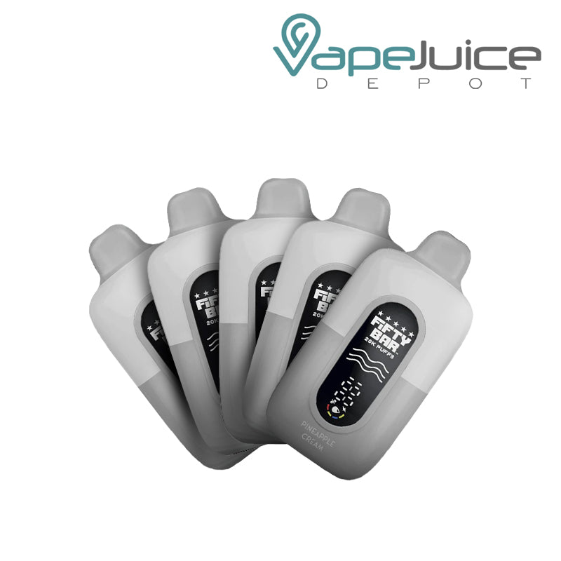 Fifty Bar V2 20k 20mg 5 Pack Bundle Pineapple Whip - Vape Juice Depot