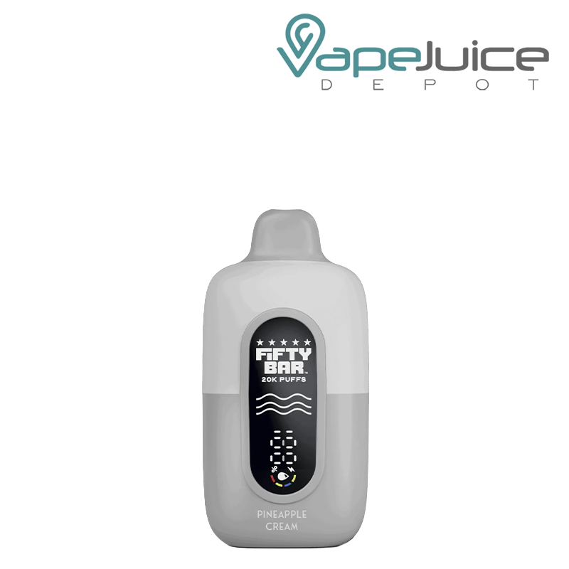 A Pineapple Cream Fifty Bar V2 20k 20mg Nicotine Disposable with a full screen - Vape Juice Depot