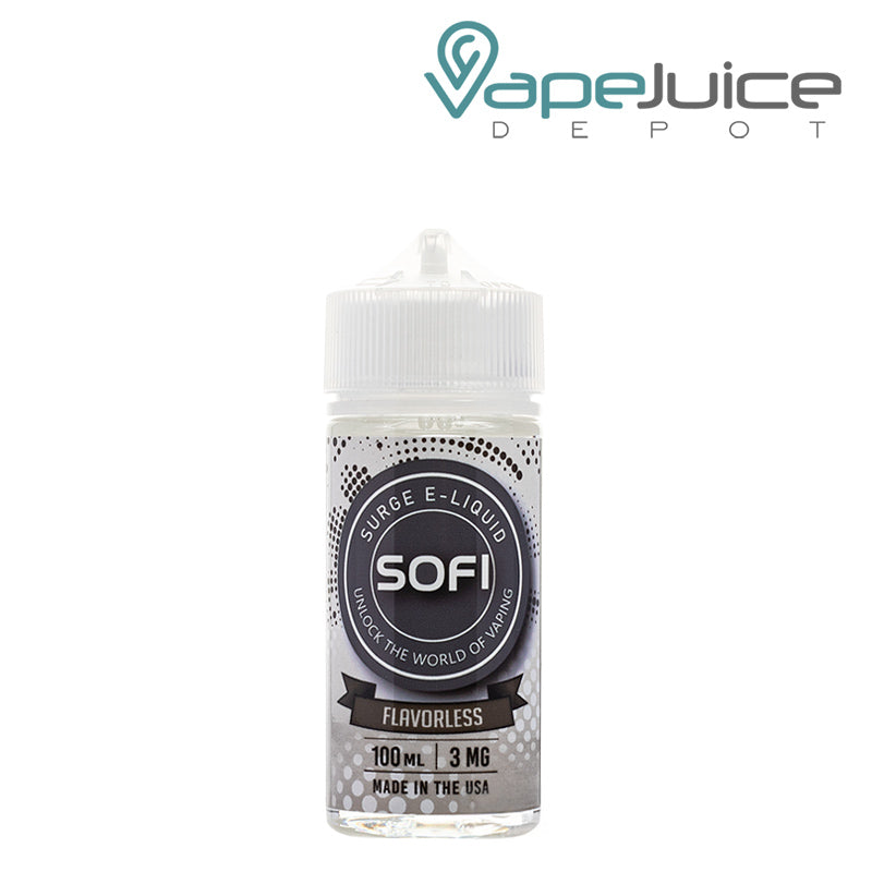A 100ml bottle of Flavorless Sofi Surge eLiquid - Vape Juice Depot