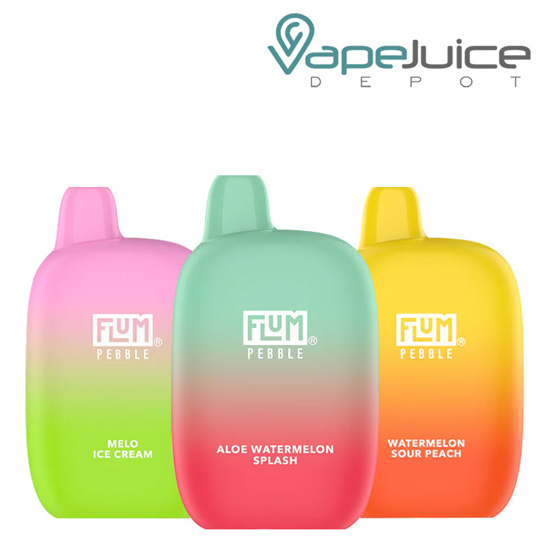 Three Flavors of Flum Pebble 6000 Disposable - Vape Juice Depot