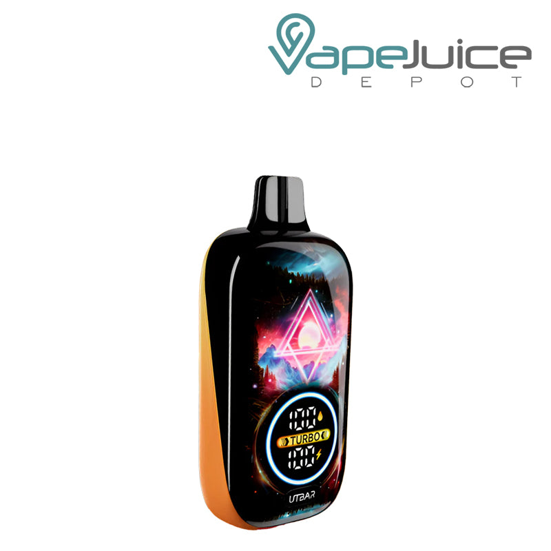 Peach Mango Watermelon Flum UT Bar Pro 25K Disposable vape showing its Galaxy Full LED Screen - Vape Juice Depot