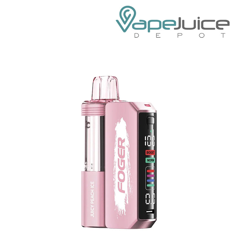 Juicy Peach Ice Foger Switch Pro Disposable Vape Kit with smart screen display - Vape Juice Depot