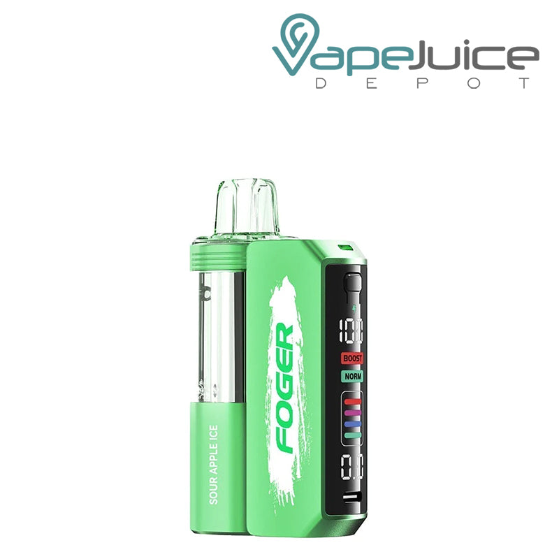 Sour Apple Ice Foger Switch Pro Disposable Vape Kit with smart screen display - Vape Juice Depot