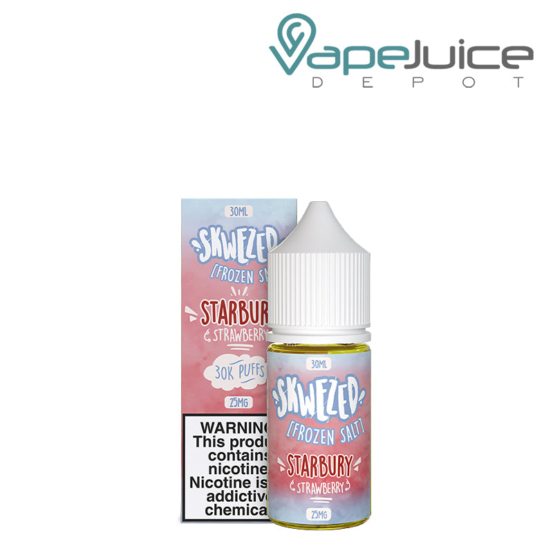 A Box of Frozen Starbury Skwezed Salt next to its 30ml bottle - Vape Juice Depot