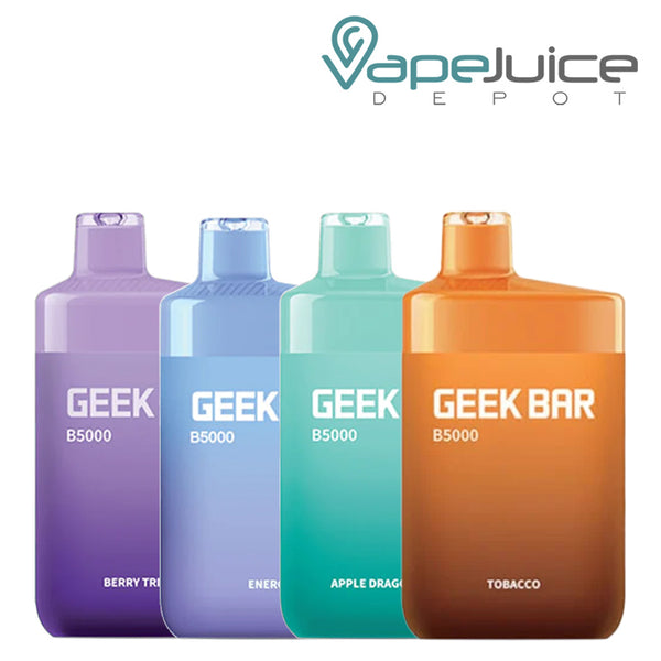 Four flavors of Geek Bar B5000 Disposable - Vape Juice Depot
