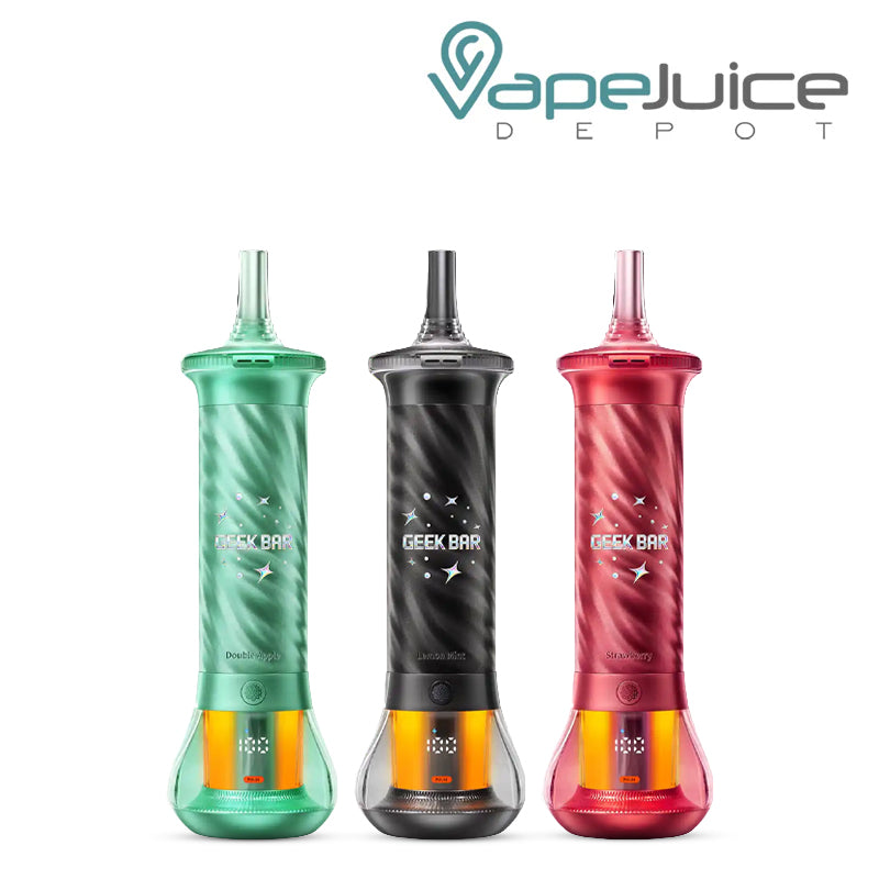 Three flavors of Geek Bar Burj 80K Disposable - Vape Juice Depot