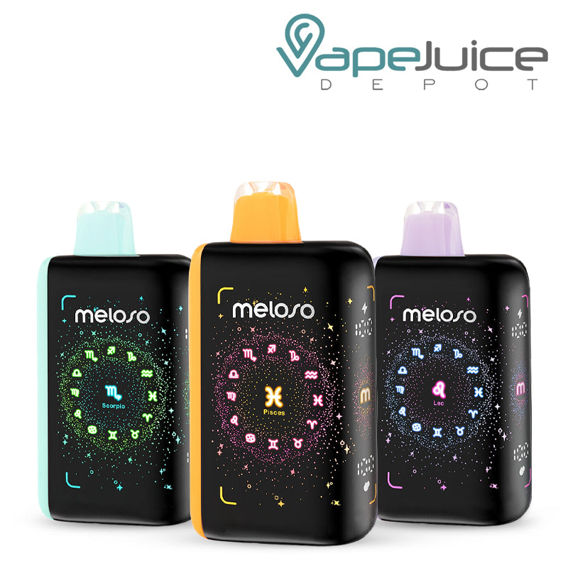 Three Flavors of Geek Bar Meloso Bar 30K Disposable with HD Display Screen - Vape Juice Depot