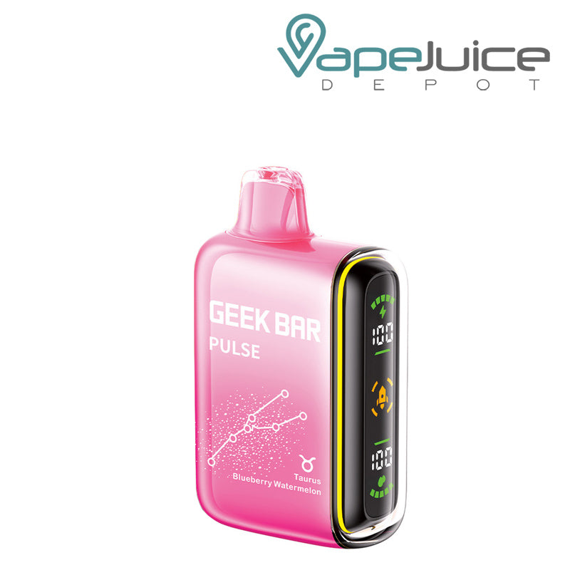 Blueberry Watermelon Geek Bar Pulse 15000 Disposable with a display screen on the side - Vape Juice Depot