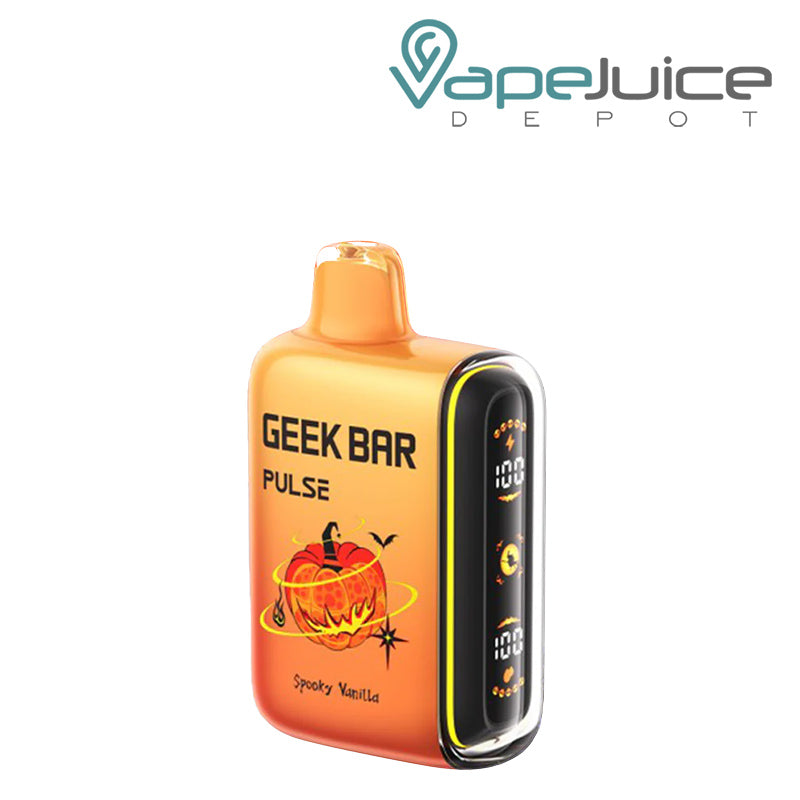 Spooky Vanilla Geek Bar Pulse 15K Halloween Edition Disposable with a display screen on the side - Vape Juice Depot