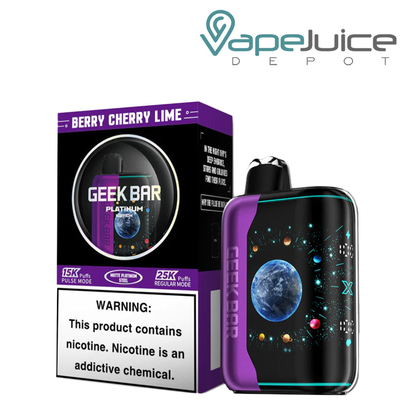 Berry Cherry Lime Geek Bar Pulse X Platinum Edition Disposable with 3D screen - Vape Juice Depot