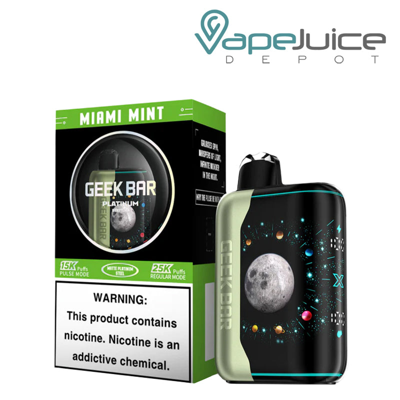 Miami Mint Geek Bar Pulse X Platinum Edition Disposable with 3D screen - Vape Juice Depot