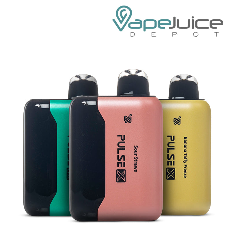 Three different flavors of Geek Labs Pulse X 50K Nixodine Disposable - Vape Juice Depot