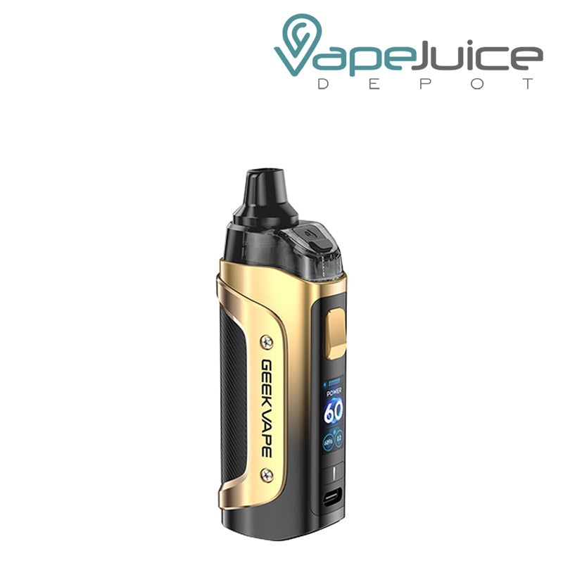 Midnight Gold GeekVape Aegis Boost 3 Pod Kit with display screen and firing button - Vape Juice Depot