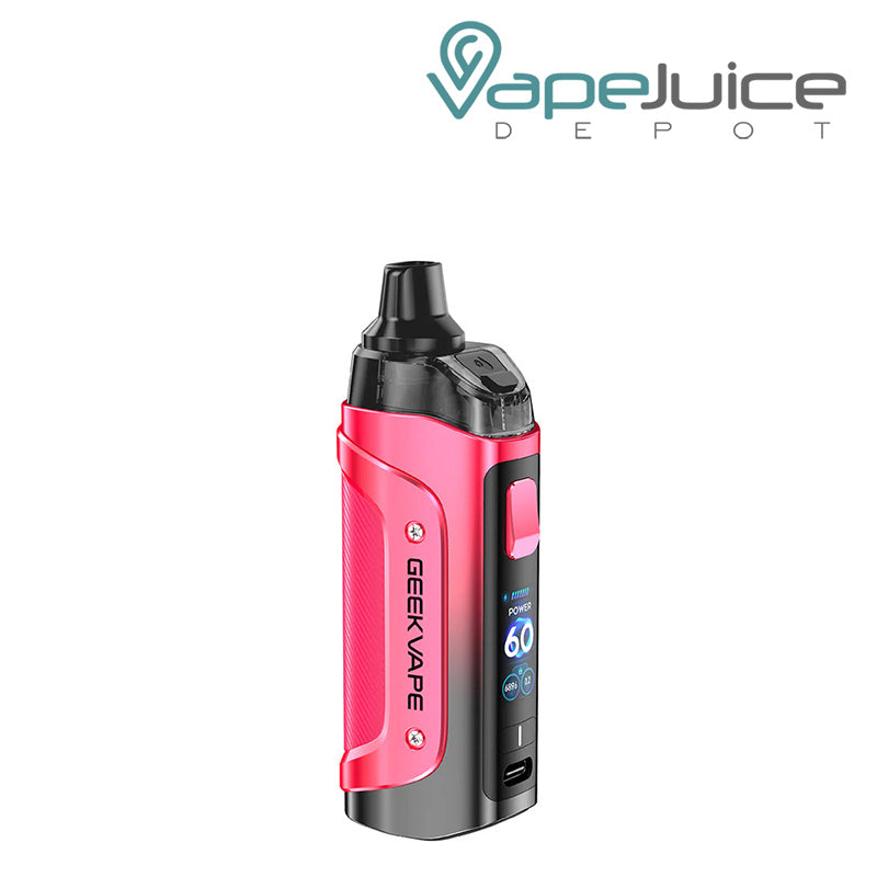 Midnight Red GeekVape Aegis Boost 3 Pod Kit with display screen and firing button - Vape Juice Depot