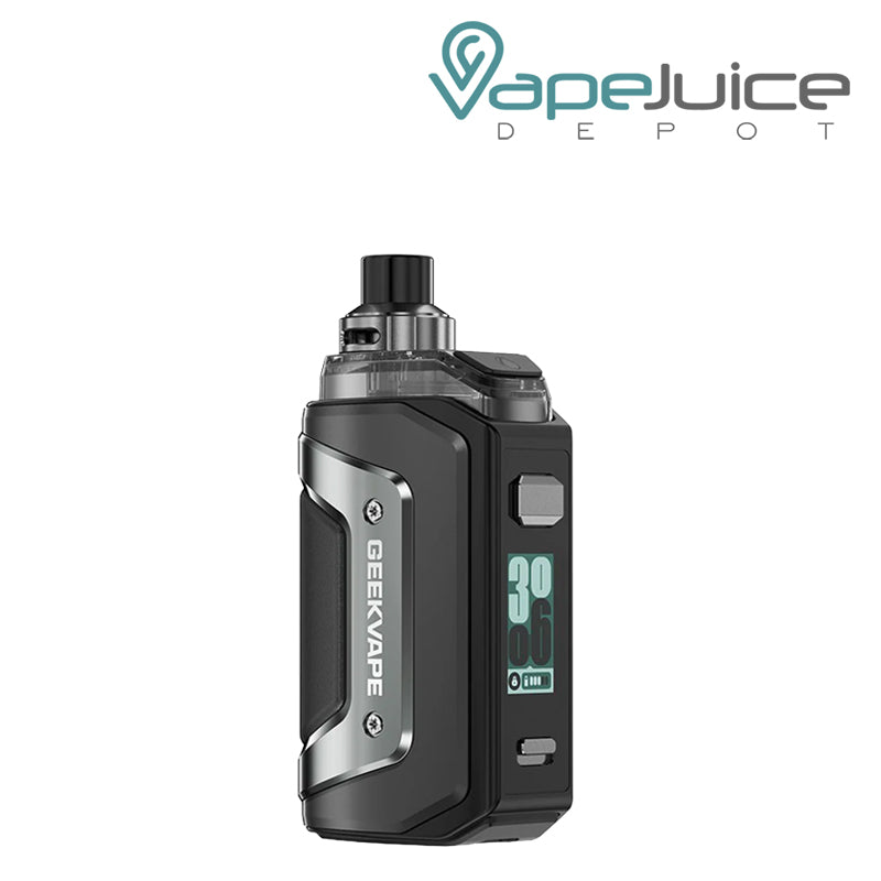 Iron Black GeekVape Aegis Hero 5 Pod Kit with firing button and display screen - Vape Juice Depot