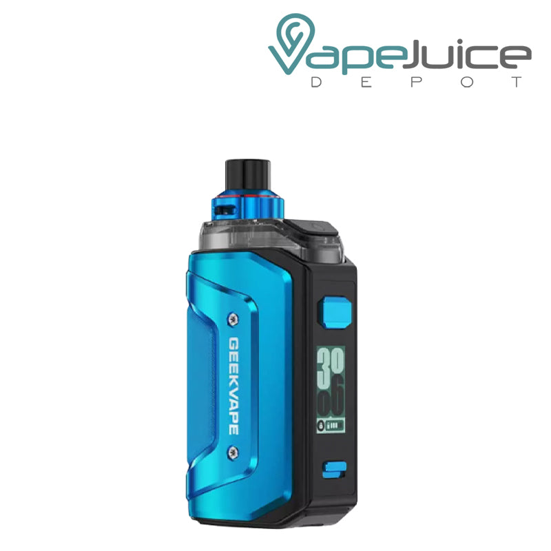 Turbo Blue GeekVape Aegis Hero 5 Pod Kit with firing button and display screen - Vape Juice Depot
