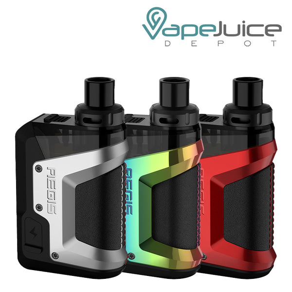 Three colors of GeekVape Aegis Hero Pod Kit - Vape Juice Depot