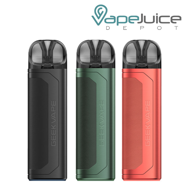 Three colors of GeekVape Aegis U Pod System - Vape Juice Depot