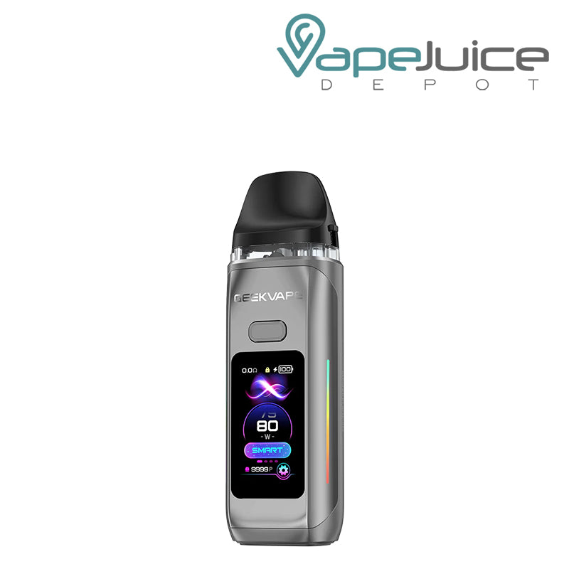 Gunmetal Gray GeekVape Digi Max Pod System Kit with its smart screen - Vape Juice Depot