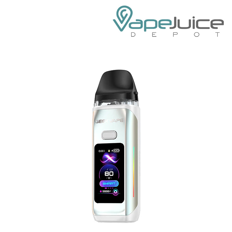 Pearl white GeekVape Digi Max Pod System Kit with its smart screen - Vape Juice Depot