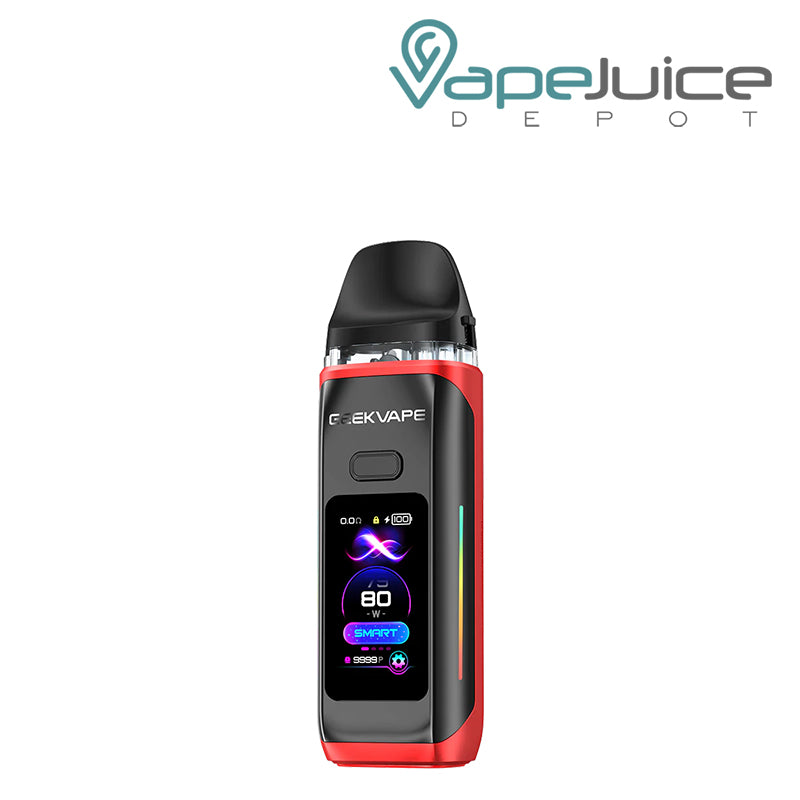 Ruby Red GeekVape Digi Max Pod System Kit with its smart screen - Vape Juice Depot