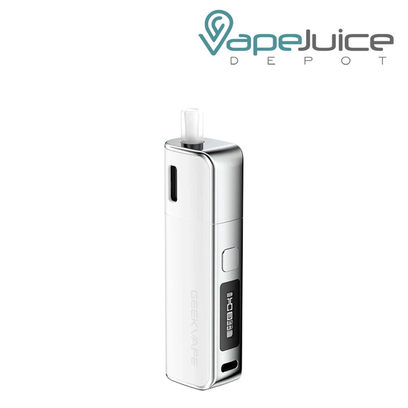White GeekVape Soul Pod Kit with firing button and display screen - Vape Juice Depot
