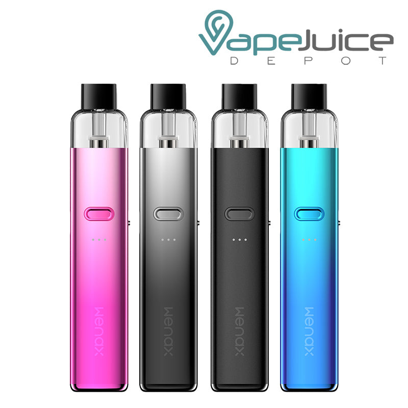 Four colors of GeekVape Wenax K2 Pod System - Vape Juice Depot