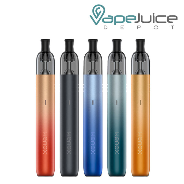 Five colors of GeekVape Wenax M1 0.8ohm Pod Kit- Vape Juice Depot