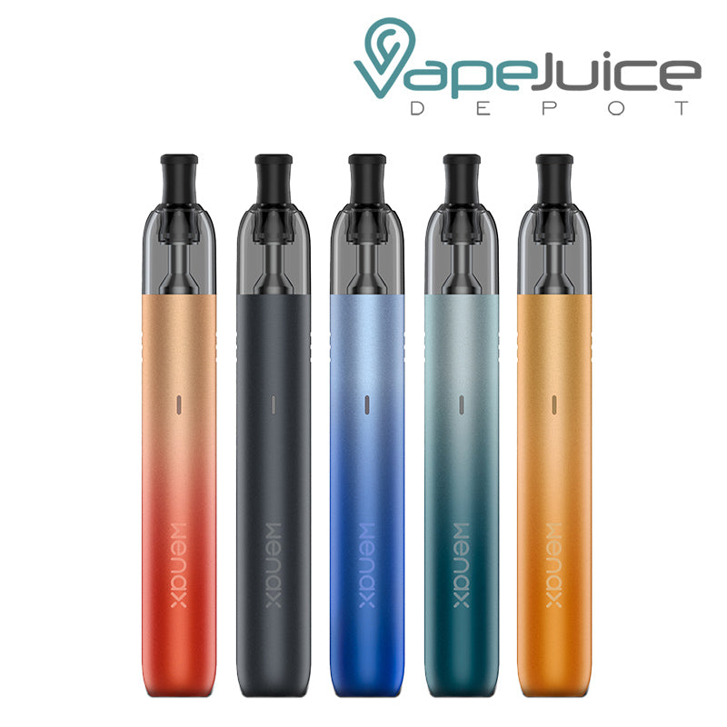 Five colors of GeekVape Wenax M1 0.8ohm Pod Kit- Vape Juice Depot