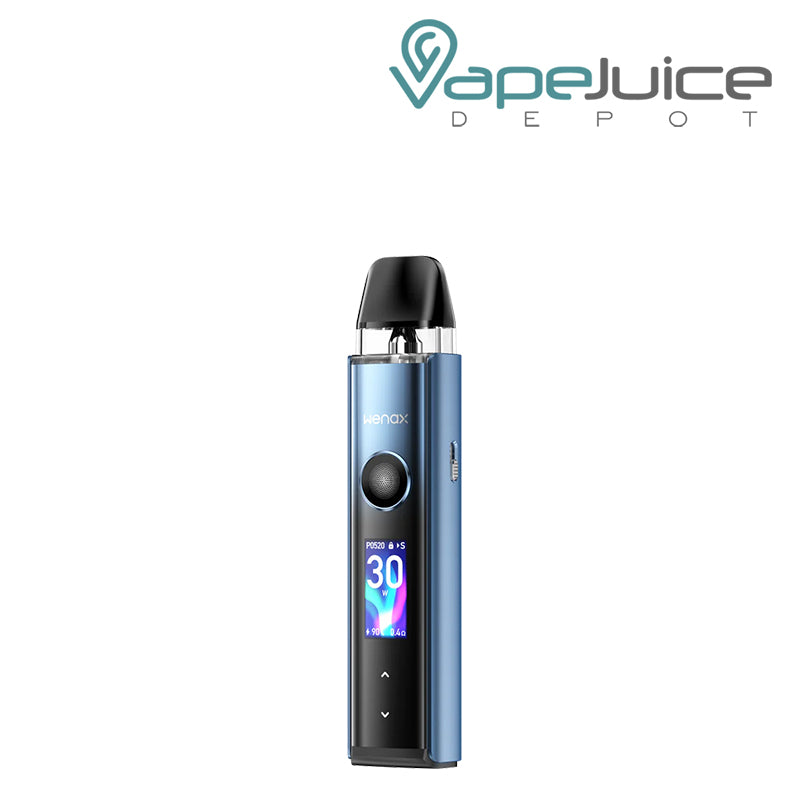 Azure Blue GeekVape Wenax Q Pro Pod Kit with display Screen and Firing Button - Vape Juice Depot