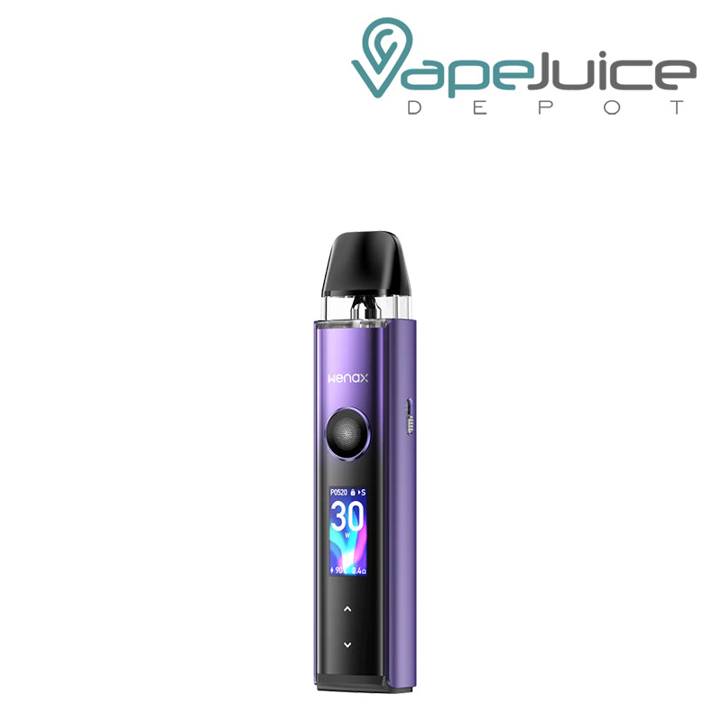 Luminous Purple GeekVape Wenax Q Pro Pod Kit with display Screen and Firing Button - Vape Juice Depot