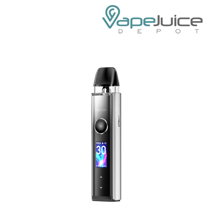 Moonlit Silver GeekVape Wenax Q Pro Pod Kit with display Screen and Firing Button - Vape Juice Depot