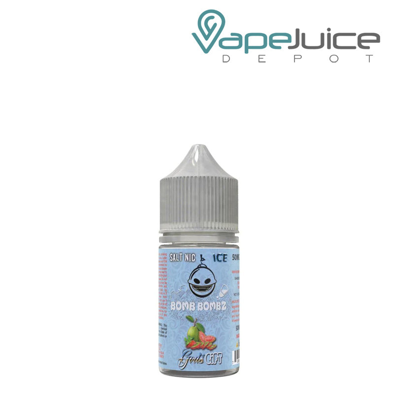 A 30ml bottle of God's Gift ICE Salt Bomb Bombz - Vape Juice Depot