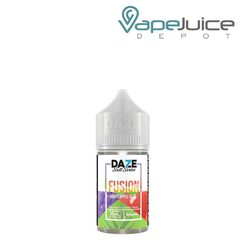 A 30ml bottle of Grape Apple Aloe 7 Daze Fusion Salt - Vape Juice Depot
